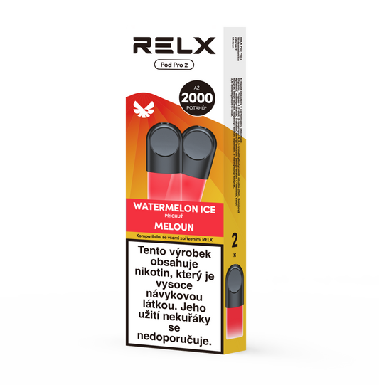 Dva předplněné PODy RELX Pod Pro 2 Watermelon Ice s nikotinem 18 mg/ml