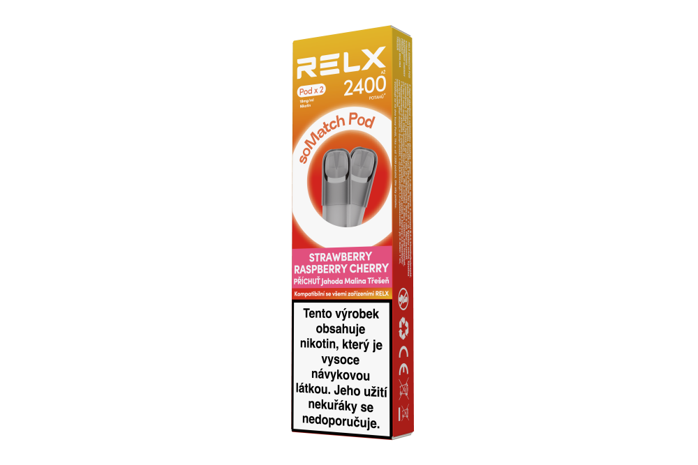 Dva předplněné PODy RELX soMatch Strawberry Raspberry Cherry po 2 ml