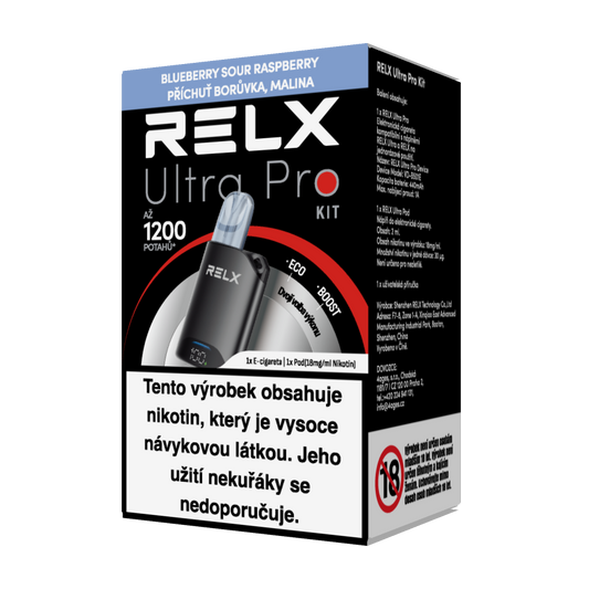 Startovací sada RELX Ultra Pro Black se zařízením a borůvkovo-malinovým PODem