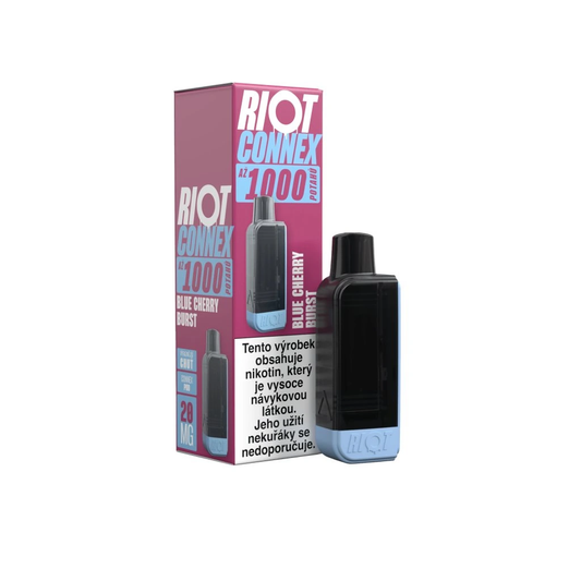Riot Connex 1000 Blue Cherry Burst – předplněná POD kapsle elektronické cigarety s kombinací maliny a třešní, , kompatibilní s Riot Connex 1000