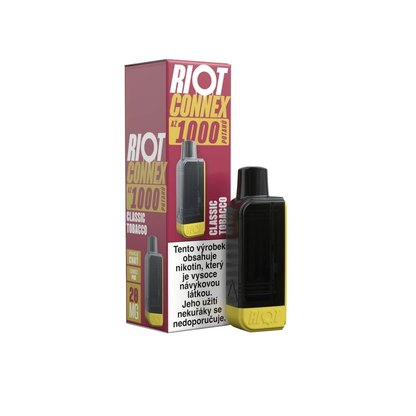 Riot Connex 1000 Classic Tobacco – předplněná POD kapsle elektronické cigarety s tabákovou chutí, kompatibilní s Riot Connex 1000