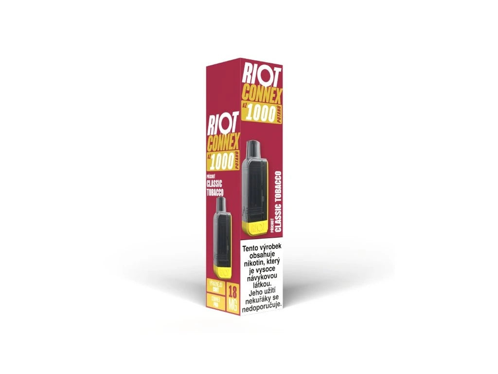 RIOT Connex 1000 Pod Classic Tobacco 18 mg s tabákovou příchutí pro elektronickou cigaretu RIOT Connex