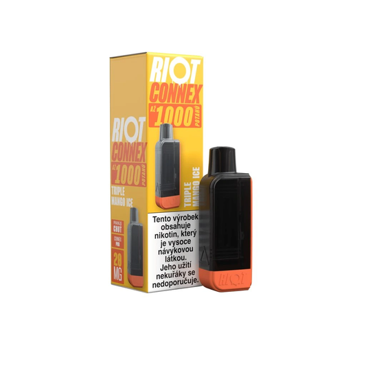 Riot Connex 1000 Triple Mango Ice – předplněná POD kapsle elektronické cigarety s chutí manga, kompatibilní s Riot Connex 1000