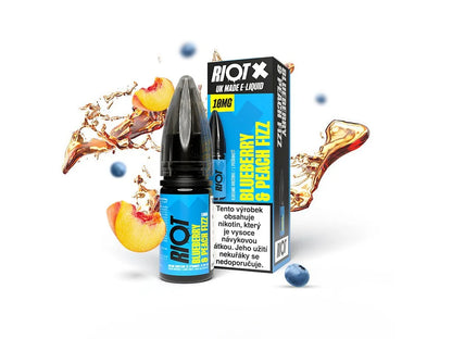 RIOT X Salt Blueberry & Peach Fizz 10 mg/ml e-liquid s nikotinovou solí, borůvkou, broskví a jemným fizz efektem