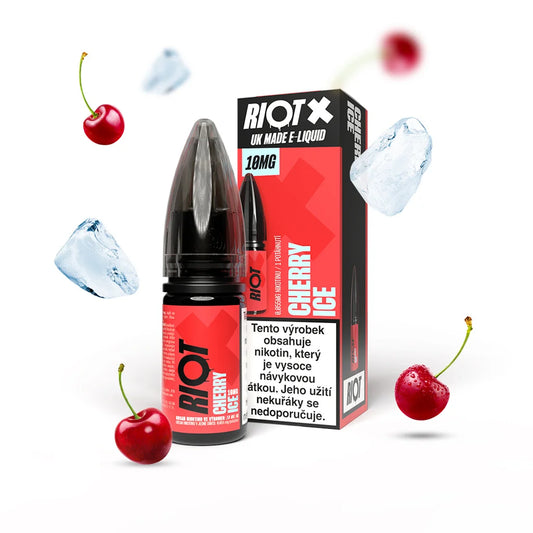 RIOT X SALT Cherry Ice 10 mg/ml třešňový e-liquid s nikotinovou solí a chladivým ice efektem