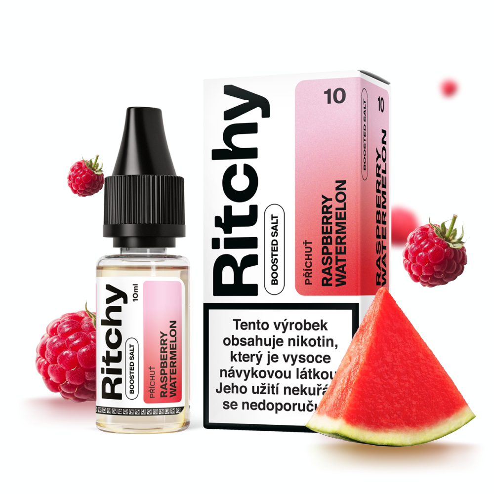 E-liquid Ritchy Salt Raspberry Watermelon 10 mg s nikotinovou solí, malinami a vodním melounem