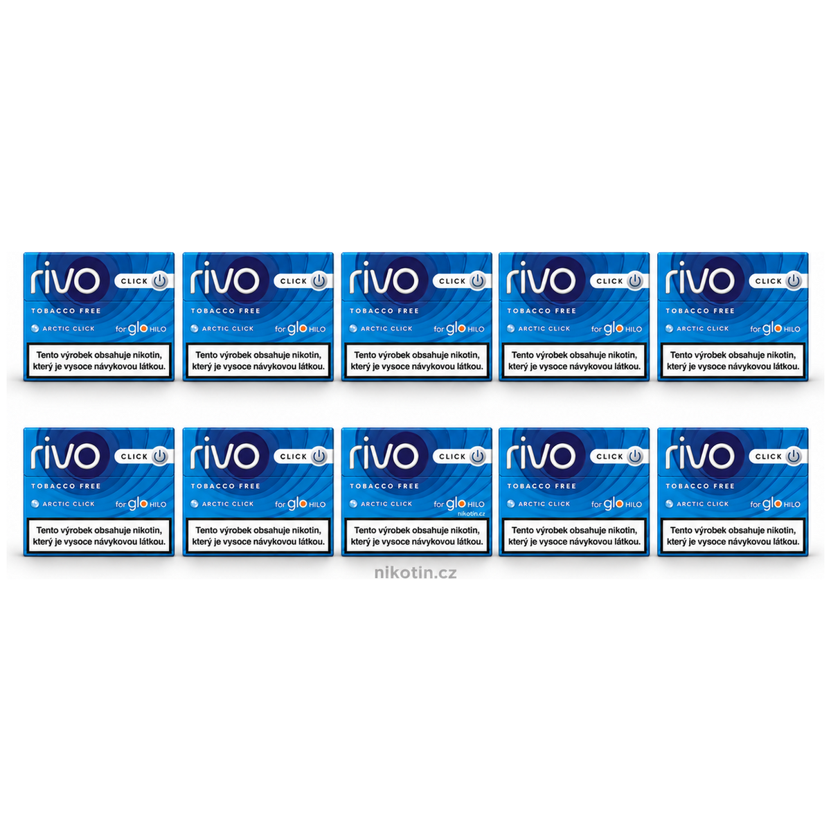 Rivo Arctic Click karton – 10 krabiček mentolových náplní pro glo HILO