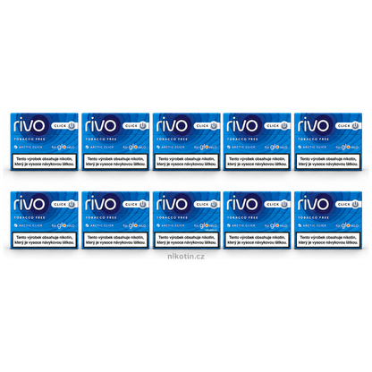 Rivo Arctic Click karton – 10 krabiček mentolových náplní pro glo HILO
