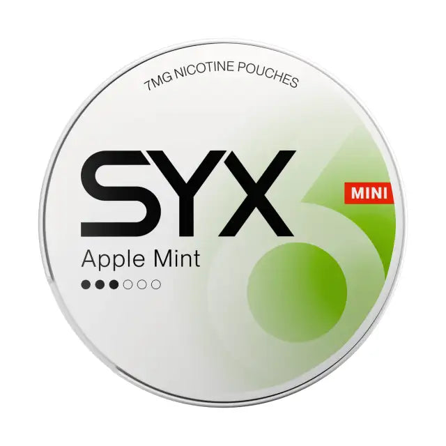 SYX Apple Mint Mini nikotinové sáčky s příchutí zeleného jablka a ledové máty, 7 mg na sáček