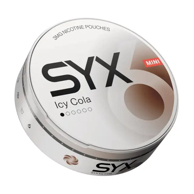 Balení SYX Icy Cola Mini s 20 nikotinovými sáčky s chladivou kolovou příchutí