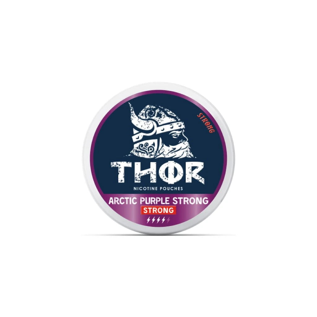 nikotinové sáčky Thor Arctic Purple Strong s příchutí lesního ovoce, 9,5 mg nikotinu, slim formát, 
