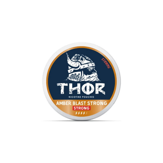 nikotinové sáčky Thor Amber Blast Strong s chutí zázvoru a limetky, 9,5 mg nikotinu, slim formát