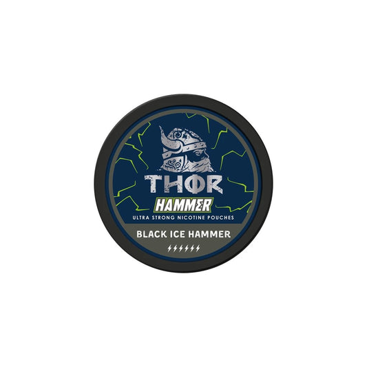 nikotinové sáčky Thor Hammer Black Ice Ultra Strong s mentolovou příchutí, 12 mg nikotinu na sáček, slim formát