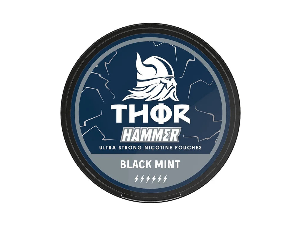THOR Black Mint Hammer 12 mg nikotinové sáčky s výraznou mátovou příchutí