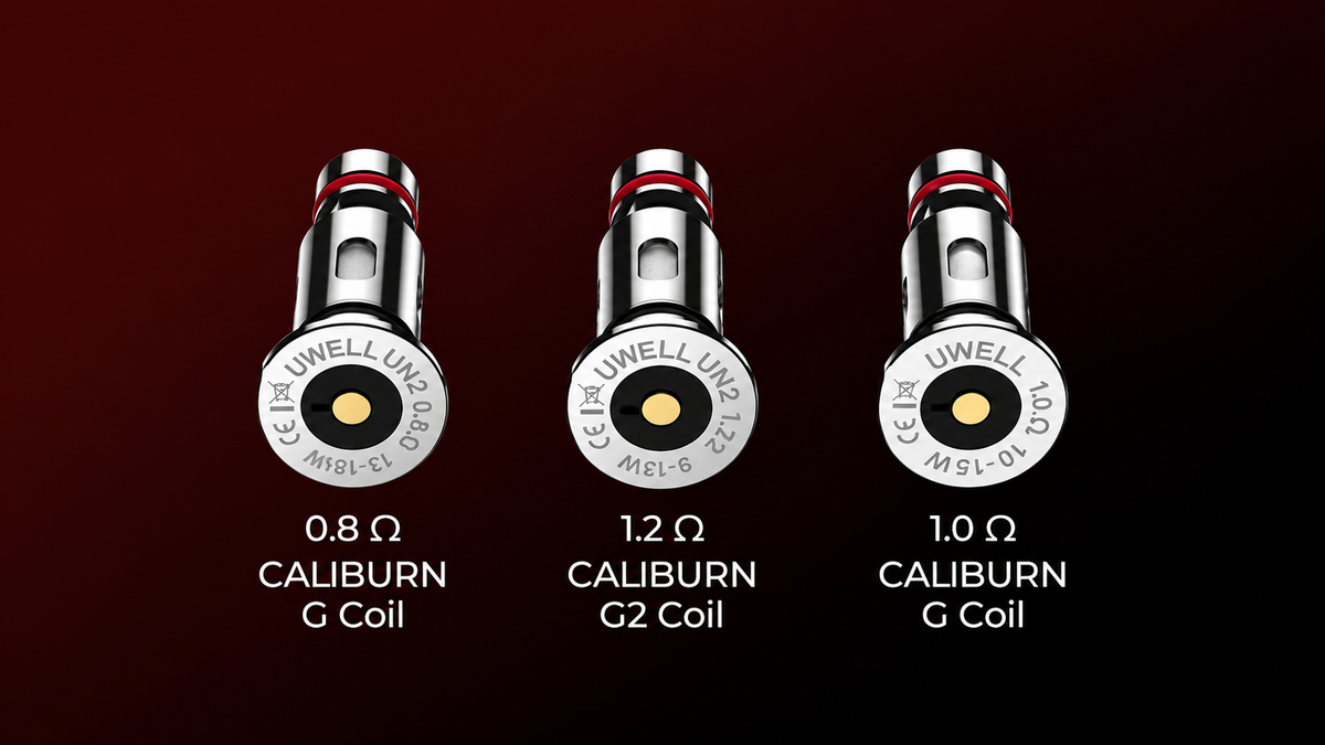 Uwell Caliburn G a G2 žhavicí hlavy 0,8 ohm, 1,0 ohm a 1,2 ohm – přehled variant a kompatibility
