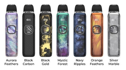 Uwell Caliburn G5 elektronická cigareta 1600 mAh – Aurora Feathers, Black Carbon, Black Gold, Mystic Forest, Navy Ripples, Orange Feathers a Silver Marble