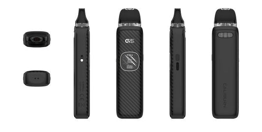 Uwell Caliburn G5 plnitelná e-cigareta 1600 mAh v černém provedení Black Carbon, pod systém vape zařízení