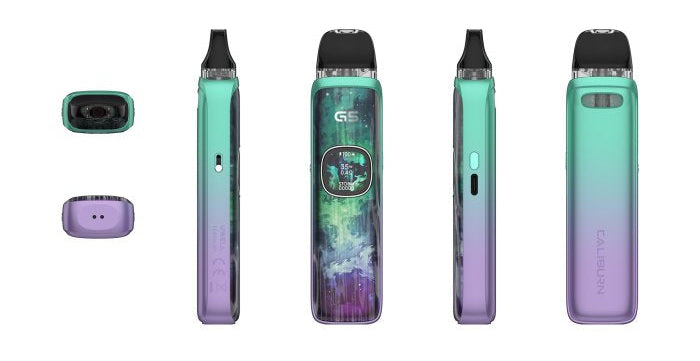 Uwell Caliburn G5 Mystic Forest pod systém 35 W v zeleném designu s barevným displejem