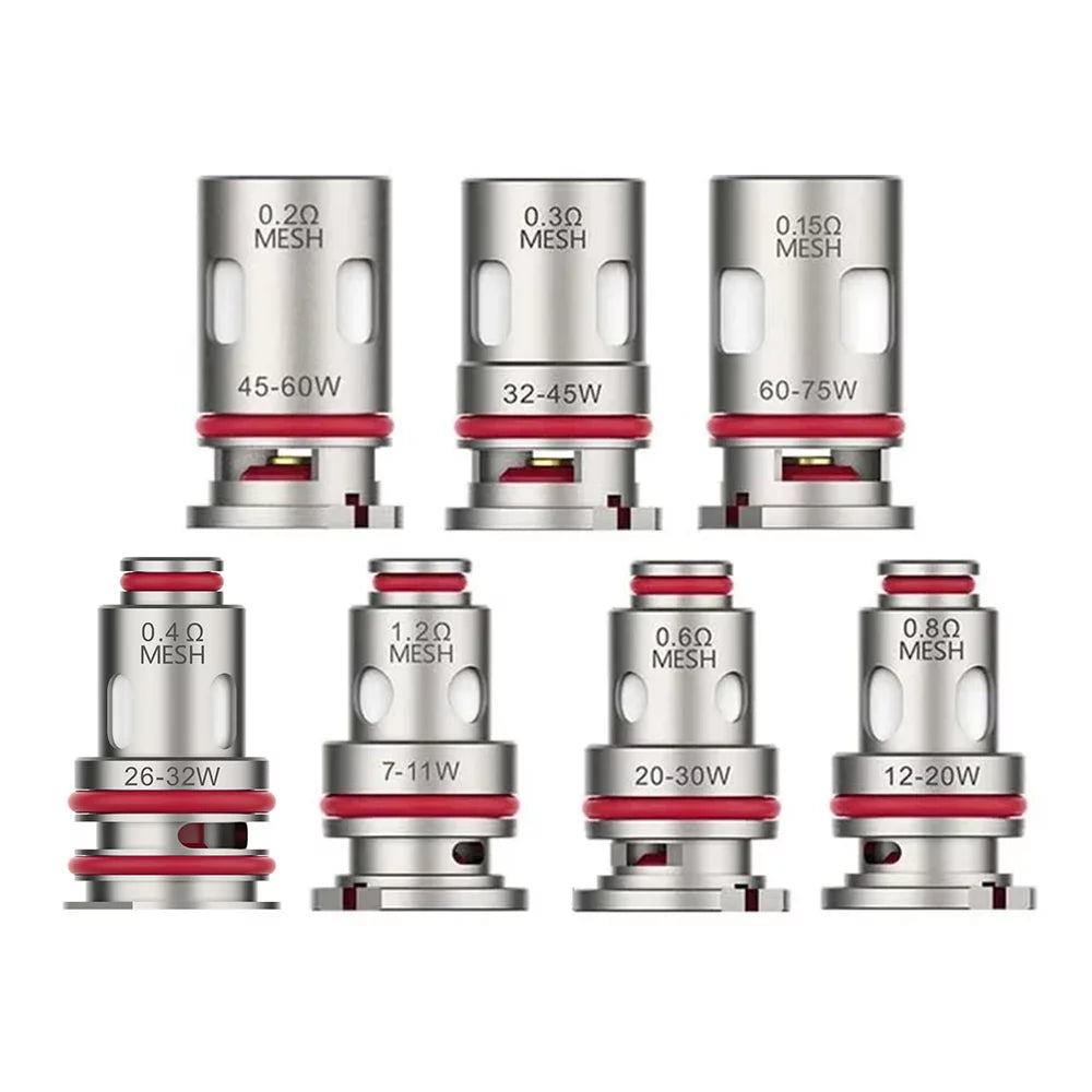 Přehled náhradních žhavicích hlav Vaporesso GTX Mesh s odpory pro MTL, RDL a DL vapování