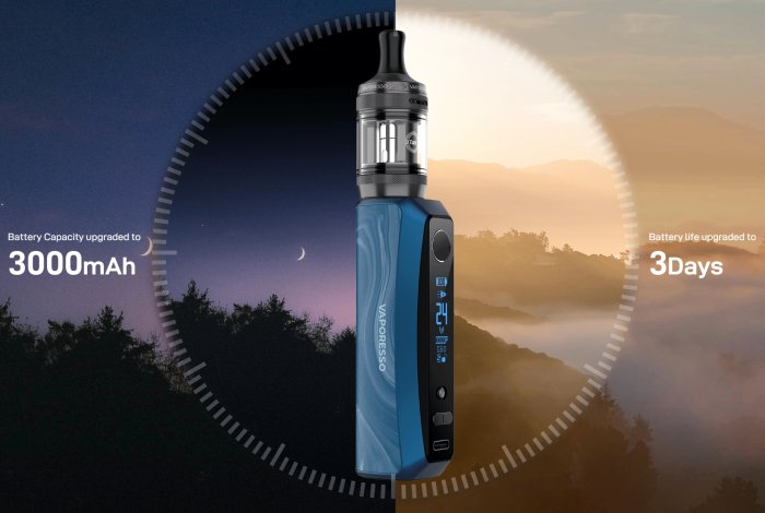 Vaporesso GTX ONE PRO s baterií 3000 mAh a výdrží až tři dny na jedno nabití