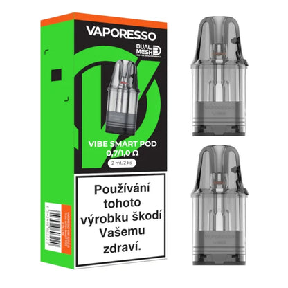 Náhradní cartridge Vaporesso VIBE Smart Pod 0,7 a 1,0 ohm pro utaženější MTL potah, balení 2 kusů