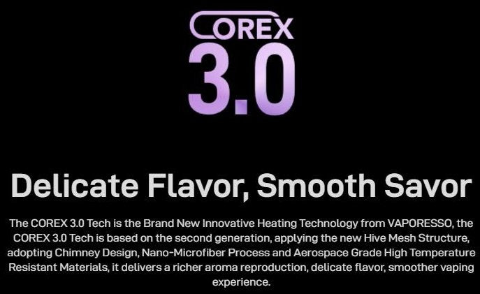Technologie COREX 3.0 pro POD e-cigaretu Vaporesso XROS 5 Mini s Hive Mesh žhavením