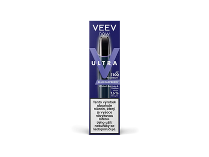 VEEV NOW ULTRA Blue Raspberry – jednorázová e-cigareta 18 mg s příchutí borůvek a malin a výdrží až 1100 potahů