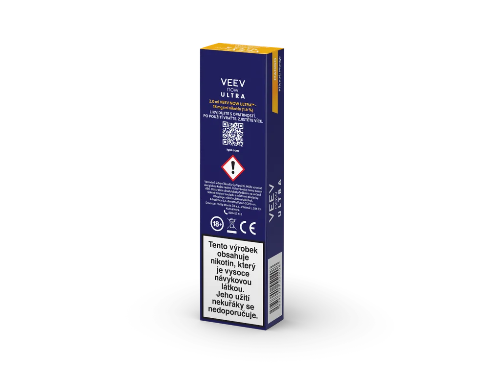 Elektronická cigareta VEEV NOW ULTRA Mango s 2 ml e-liquidu a výraznou chutí zralého tropického manga