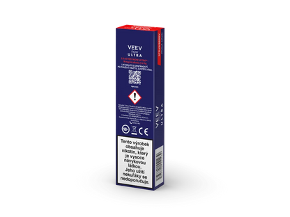 Elektronická cigareta VEEV NOW ULTRA Strawberry s 2 ml e-liquidu a sladkou jahodovou příchutí