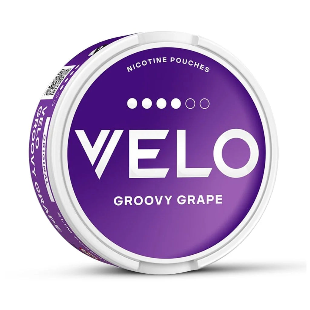Nikotinové sáčky VELO Groovy Grape 10,9 mg ve Slim formátu s výraznou sladkou příchutí hroznového vína