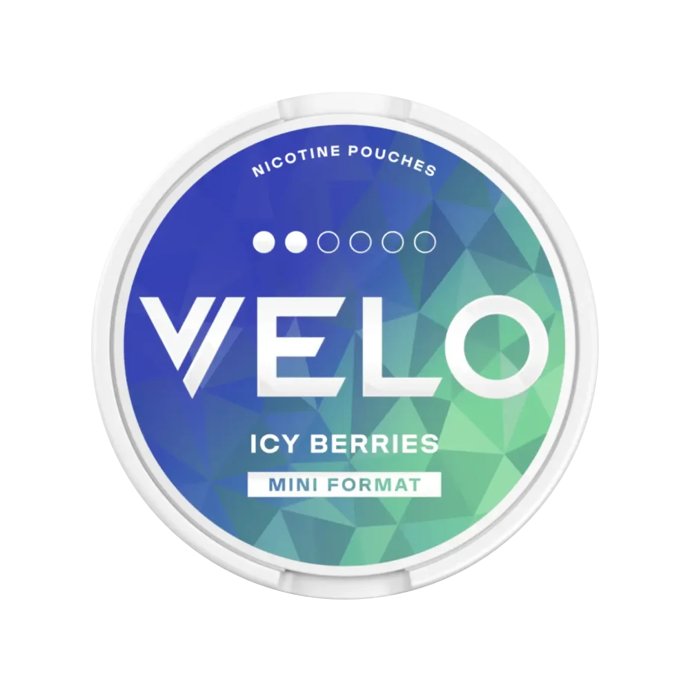 Nikotinové sáčky VELO Mini Icy Berries – směs ovocných bobulí s chladivým mentolovým efektem. 6 mg nikotinu v každém sáčku.