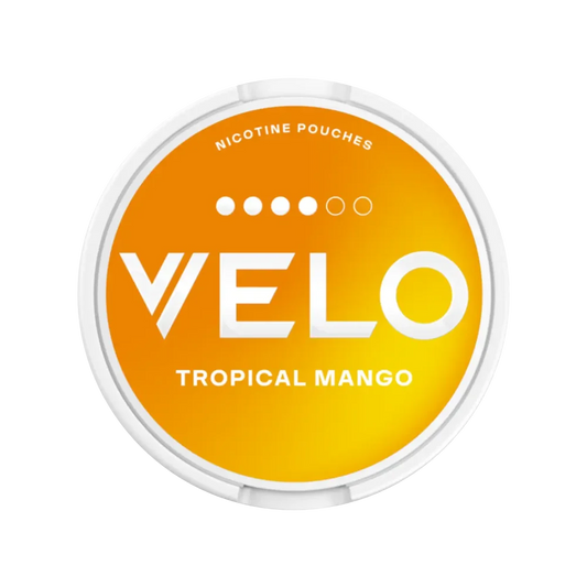 Nikotinové sáčky VELO Tropical Mango – tropická sladkost manga. 10,9 mg nikotinu v každém sáčku.
