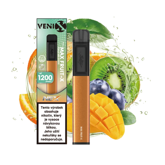 VENIX NEX Max Fruit-X jednorázová elektronická cigareta s příchutí ovocný mix, 18 mg/ml