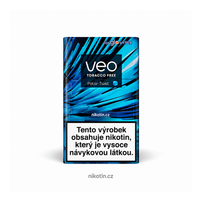 VEO Polar Twist krabička s 20 beztabákovými náplněmi na bázi Rooibos s příchutí výrazná máta a mentolová Click kapsle pro glo HYPER