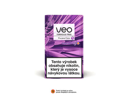 VEO Purple Click krabička – náplně pro glo s ovocnou příchutí a kapslí ve filtru