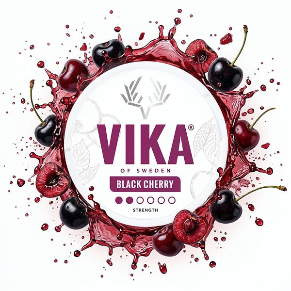 VIKA Black Cherry 6 mg nikotinové sáčky Slim s příchutí sladké černé třešně