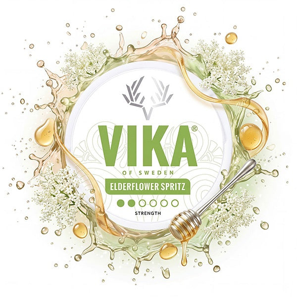 VIKA Elderflower Spritz 6 mg nikotinové sáčky Slim s příchutí bezinky, medu a ovoce