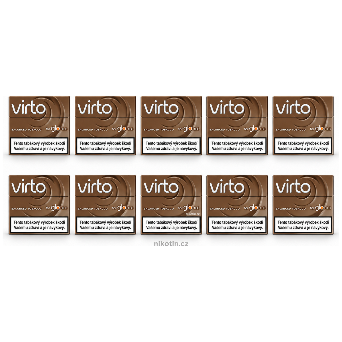 Virto Balanced Tobacco karton s 10 krabičkami jemných tabákových náplní pro glo HILO