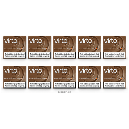 Virto Balanced Tobacco karton s 10 krabičkami jemných tabákových náplní pro glo HILO