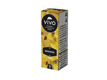 VIVO Banana Aroma 12 mg/ml, banánová náplň do e-cigarety v balení 10 ml s plnějším sladkým ovocným profilem.