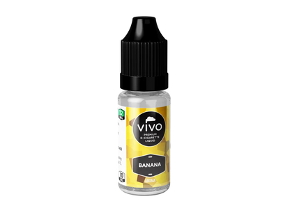 Banánový e-liquid VIVO Liquid Banana 12 mg/ml v 10ml lahvičce, ovocná náplň do plnitelných elektronických cigaret.