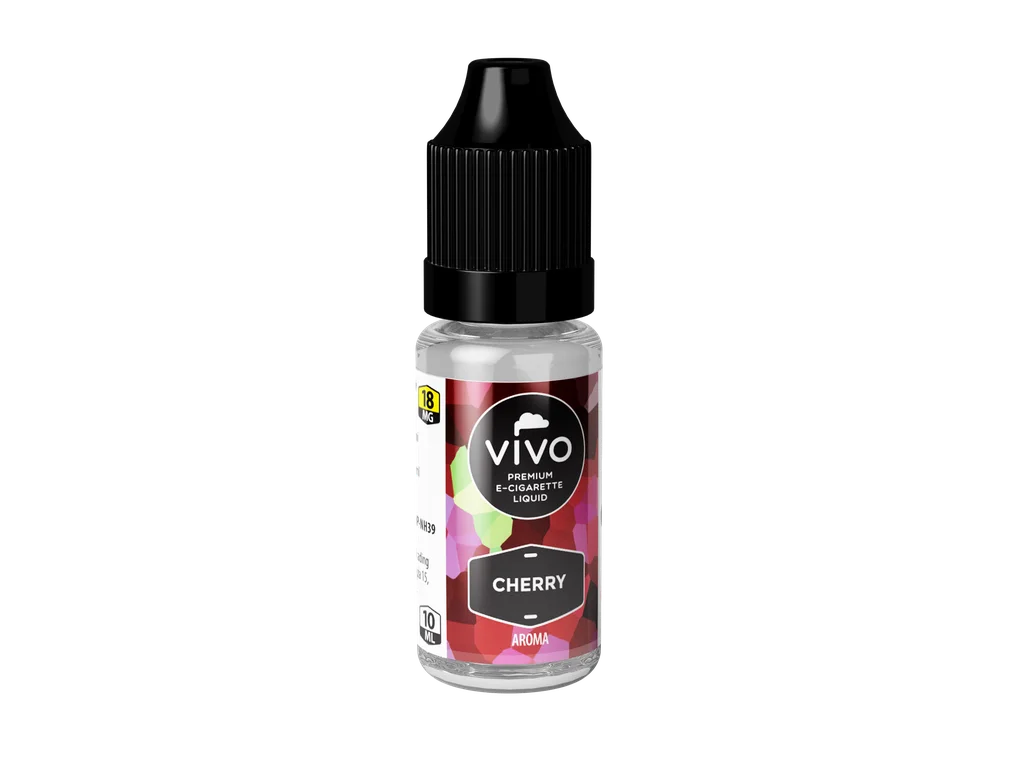 VIVO Liquid Cherry 18 mg/ml – 10ml e-liquid s višňovou příchutí pro plnitelné POD systémy a elektronické cigarety.