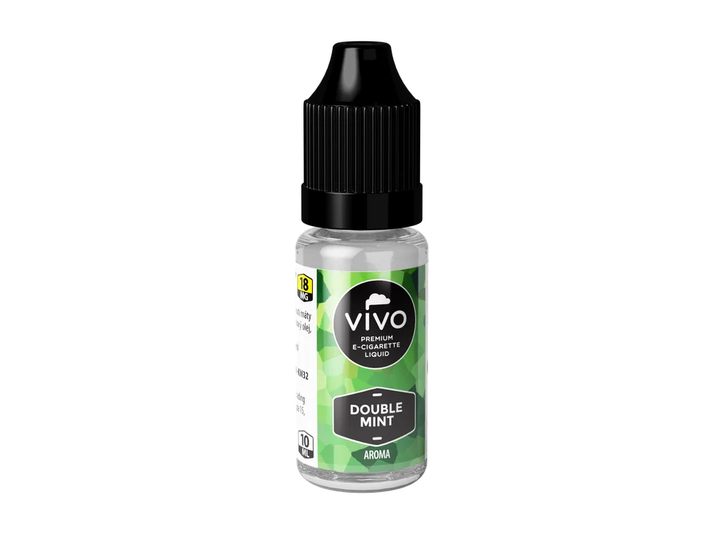 VIVO Double Mint Aroma 18 mg/ml – nikotinová mátová náplň do e-cigarety, 10ml lahvička a mentolový dozvuk.