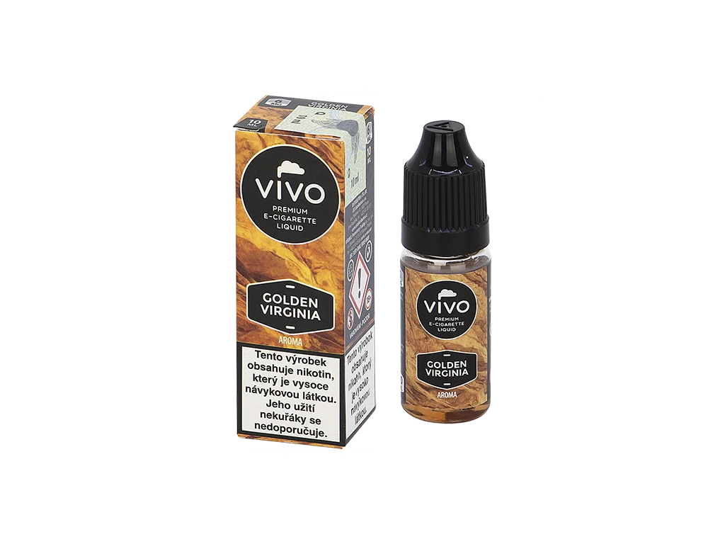 VIVO Liquid Golden Virginia 6 mg/ml v balení 10 ml – e-liquid s tradičně laděným tabákovým aromatem Virginia.