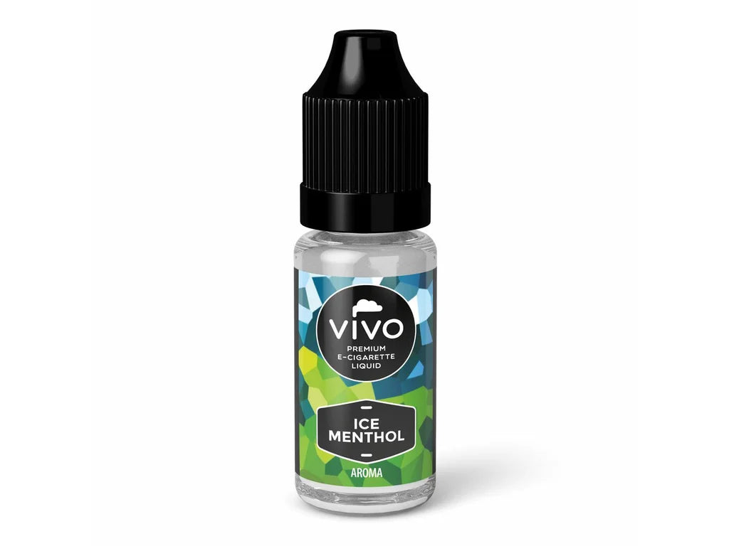 Mentolový e-liquid VIVO Liquid Ice Menthol 6 mg/ml, 10ml lahvička s výrazně svěží, chladivou příchutí.