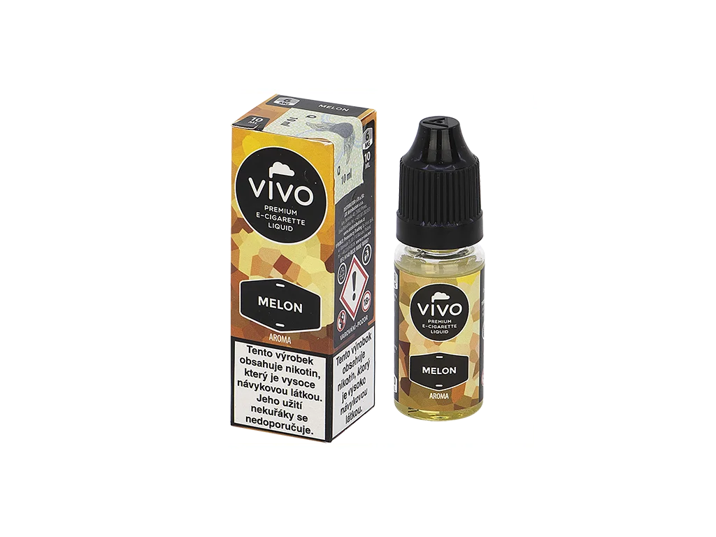 VIVO Liquid Melon 6 mg/ml, melounový e-liquid v 10ml lahvičce se sladším ovocným profilem pro plnitelné e-cigarety.