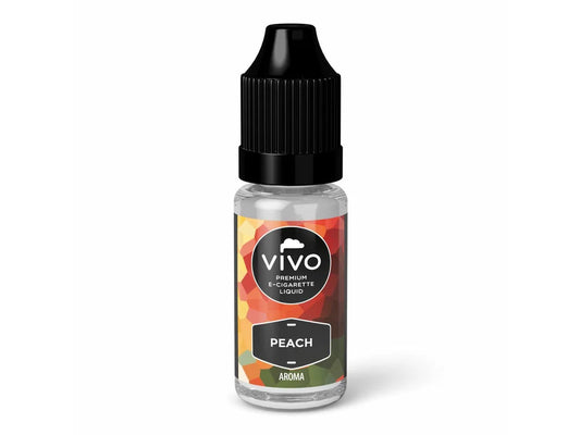 VIVO Peach Aroma 6 mg/ml – nikotinová ovocná náplň do e-cigarety, objem lahvičky 10 ml.