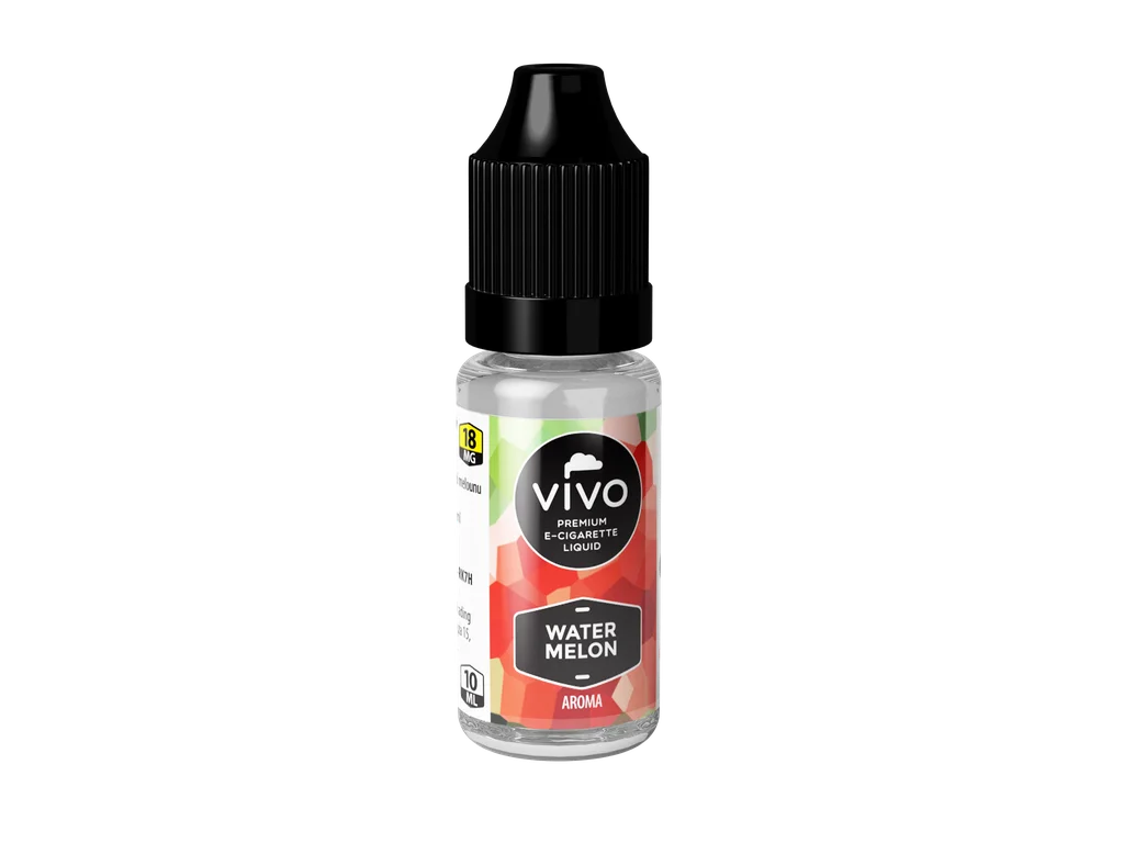 VIVO Liquid Watermelon 18 mg/ml, 10ml e-liquid s příchutí vodního melounu a šťavnatým ovocným profilem.
