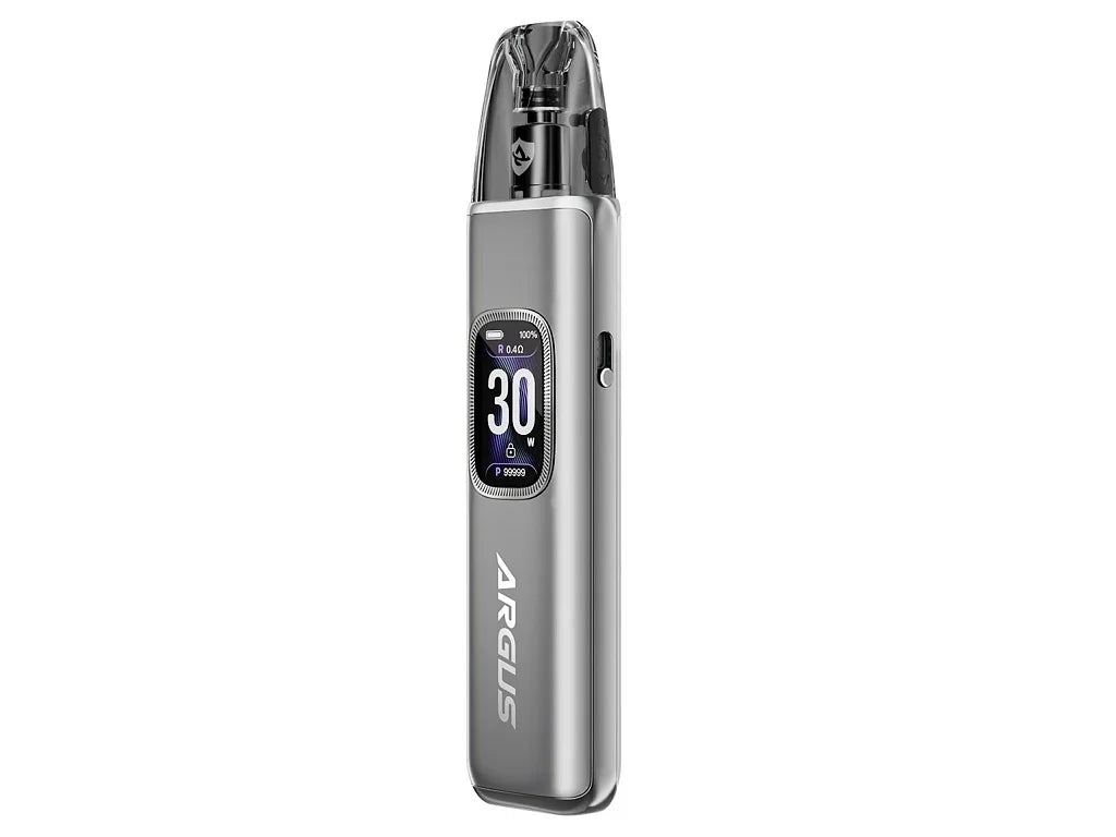 VOOPOO ARGUS G3 Space Grey, šedá plnitelná POD e-cigareta s baterií 1500 mAh, TFT displejem a nastavitelným výkonem.