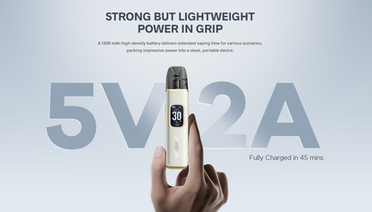 VOOPOO ARGUS G3 – nabíjení přes USB-C s parametry 5 V a 2 A, plné nabití přibližně za 45 minut.